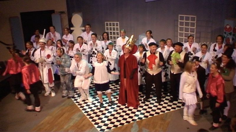 Finale of Alice in Wonderland performed in the Roundhouse theatre 