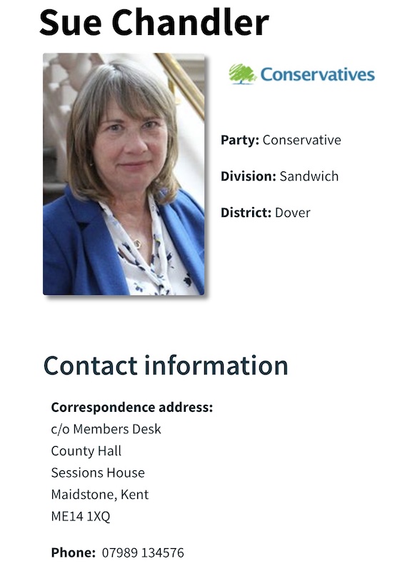 Sue Chandler<br />
Kent County Councillor