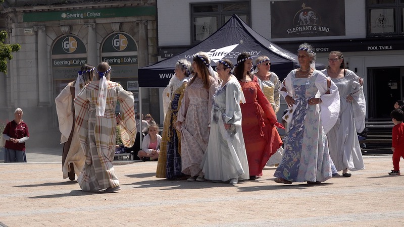 The Fuddlers perform at Medieval Pilgrims Day in the Market Square Dover