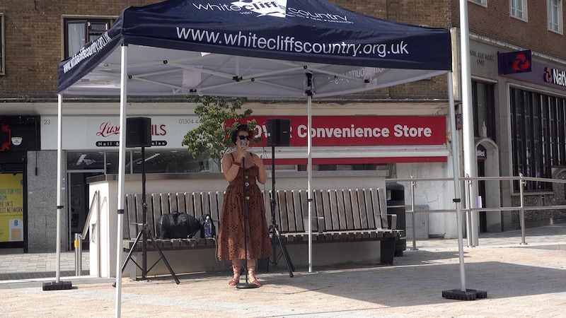 Victoria Bass performs in the Market Square Dover