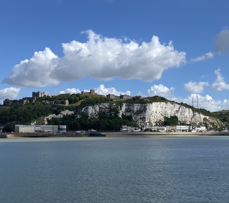 Dover Castle standing on the White Cliffs of Dover